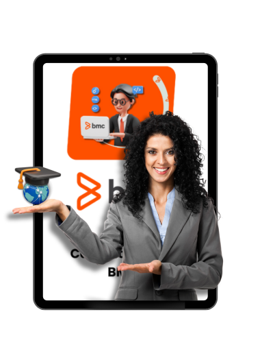 capacitaciones-ti-en-rd-cursos Muestra modelo señalando un mundo con capacitaciones TI saliendo de un dispositivo móvil